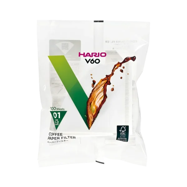 Hario V60 Size 01 Paper Filters, 100 pcs