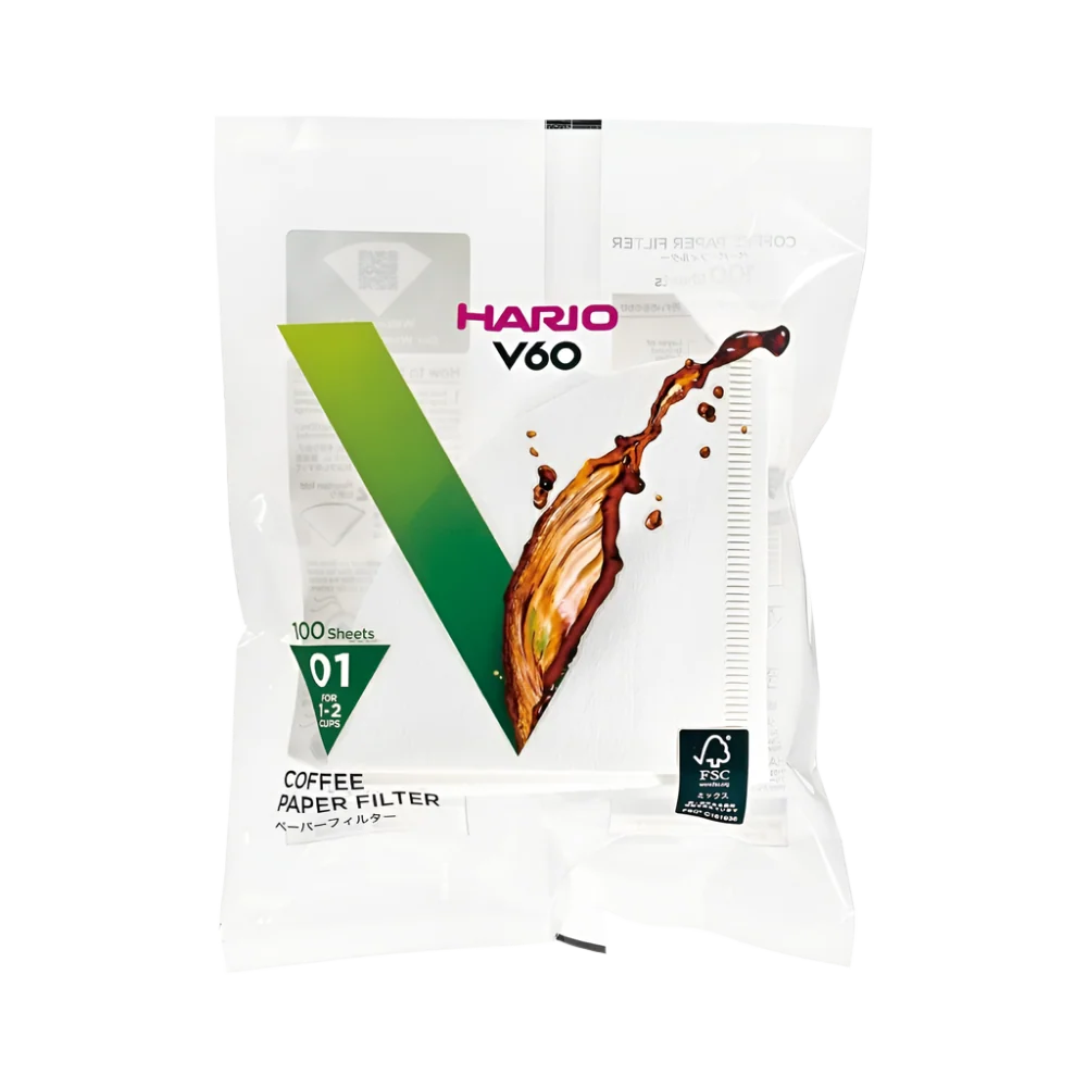 Filtres en papier Hario V60 taille 01, 100 pcs