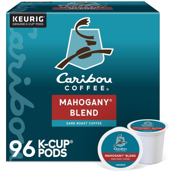 Caribou Coffee Mahogany K-Cup Pods, Dark Roast Coffee, 96 Count