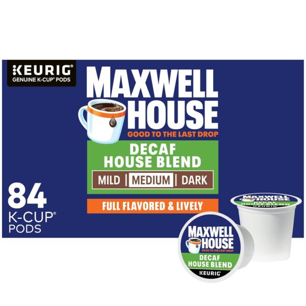 Maxwell House K-Cup Coffee Pods, 84 ct, Decaf House Blend Medium Roast