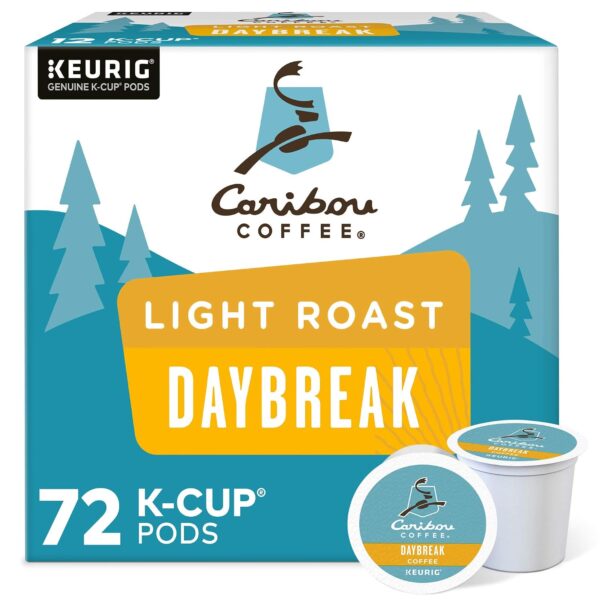Caribou Coffee Daybreak Morning Blend K-Cup Pod, Light Roast Coffee, 72 Count