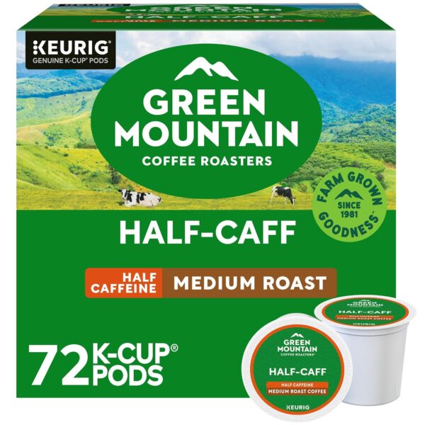 Green Mountain Half-Caff Coffee, K-Cup Pods, 72 Count