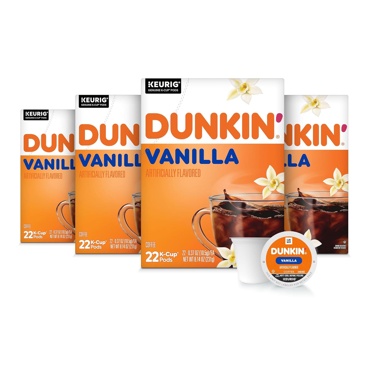 Wholesale Dunkin Vanilla Flavored K-Cup Pods 88 Count