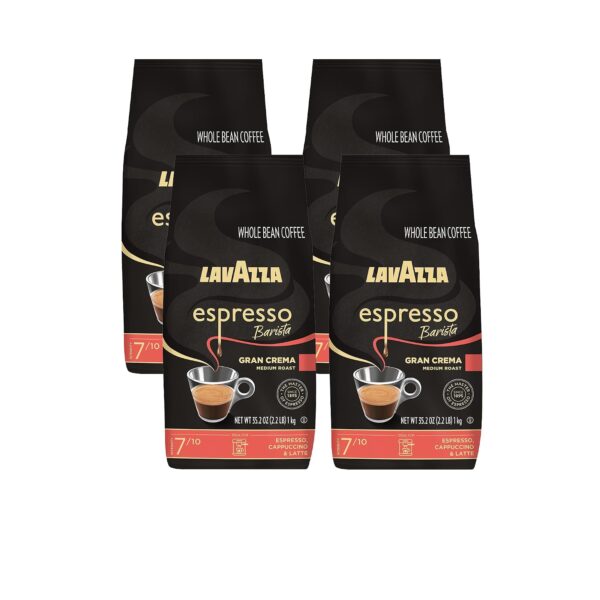 Lavazza Espresso Barista Gran Crema Whole Bean Coffee 2.2 lb Bag (pack of 4)