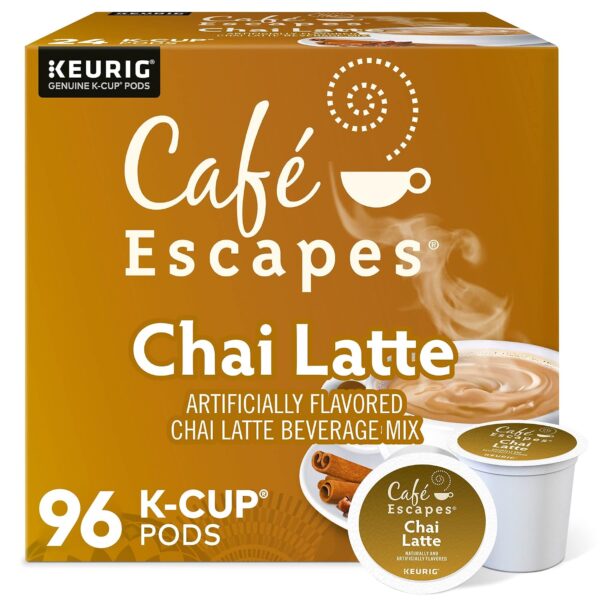 Cafe Escapes Chai Latte K-Cup Pods, 96 Count