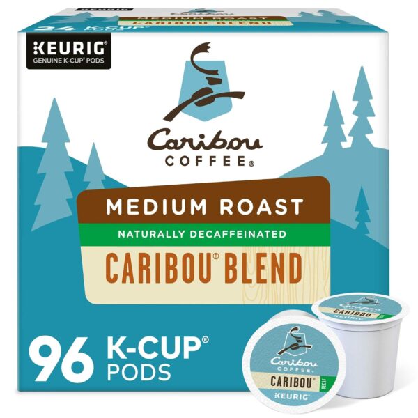 Caribou Coffee Caribou Blend Decaf K-Cup Pods, Medium Roast Coffee, 96 Count