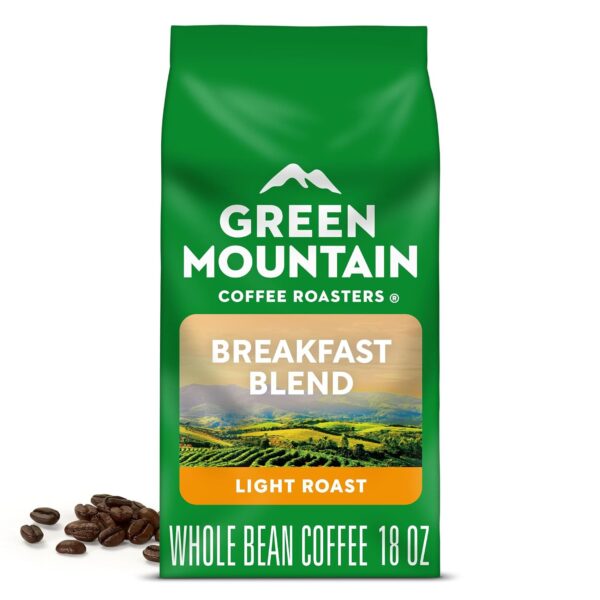 Green Mountain Breakfast Blend Whole Bean Coffee, 18 oz Bag