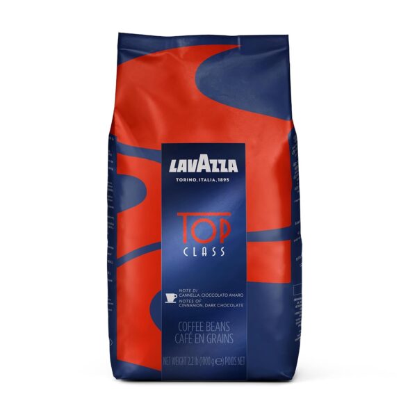 Lavazza Top Class Whole Bean Coffee Blend, Medium Espresso Roast Bag, 2.2 LB