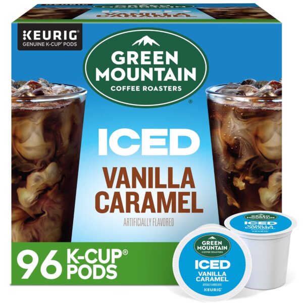 Green Mountain Iced Vanilla Caramel Coffee, K-Cup Pods, 96 Count