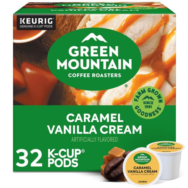 Green Mountain Caramel Vanilla Cream Coffee, K-Cup Pods, 32 Count