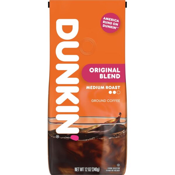 Dunkin’ Original Blend Medium Roast Ground Coffee, 12 Oz. Bag