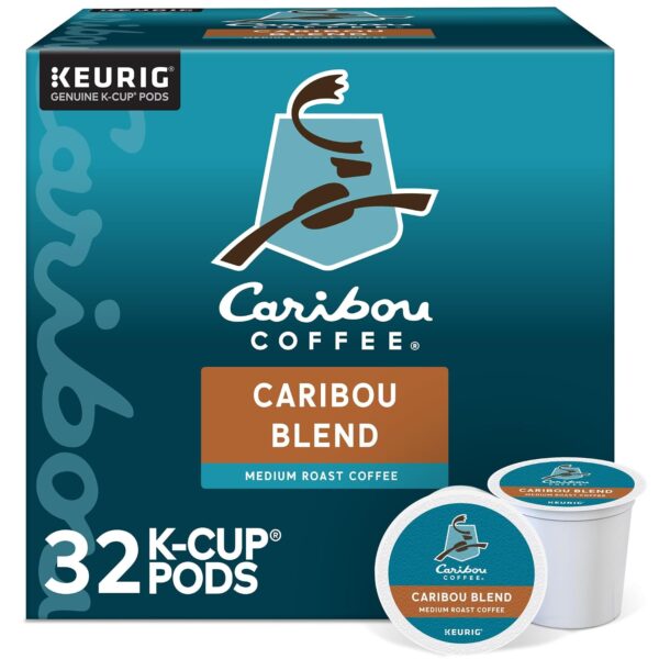 Caribou Coffee Caribou Blend K-Cup Pods, Medium Roast Coffee, 32 Count