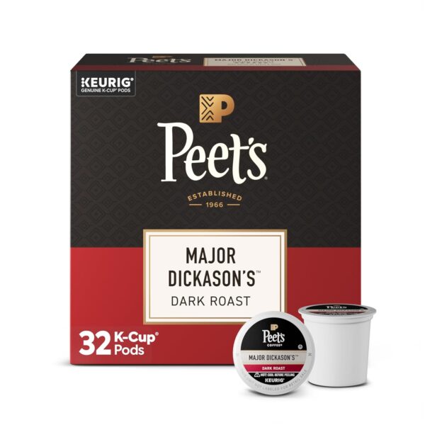 Peet's Coffee Pods, Dark Roast, Major Dickason's Blend, 32 K Cups