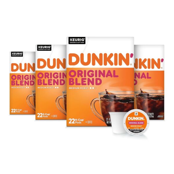Dunkin’ Original Blend Medium Roast Coffee K-Cup Pods, 88 Count