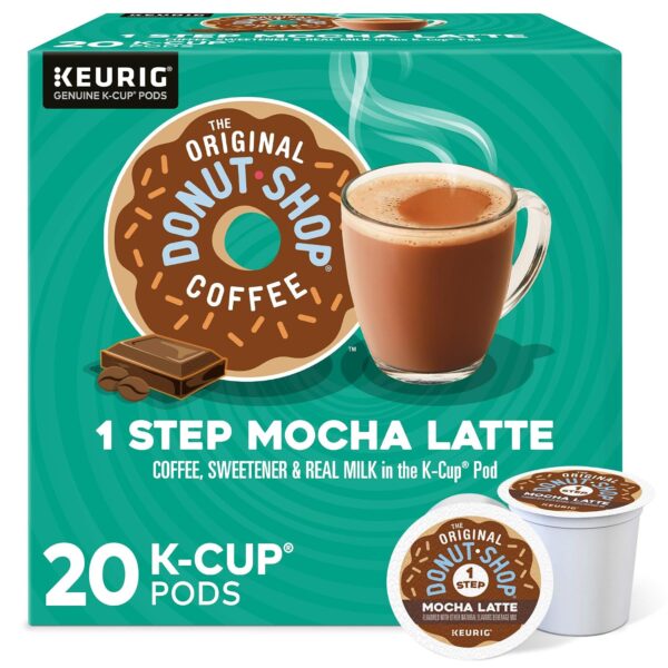 The Original Donut Shop Mocha One-Step Latte, K-Cup Pods, 20 Count