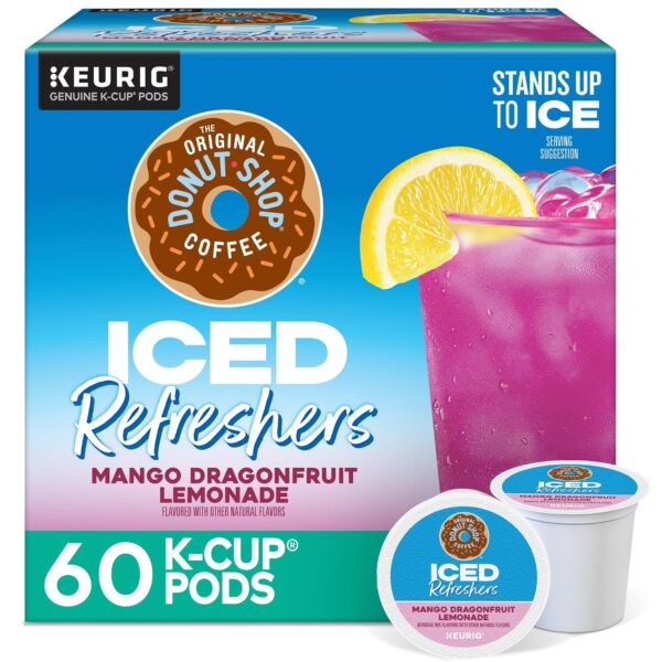 The Original Donut Shop Mango Dragonfruit Refresher, K-Cup Pods, 60 Count