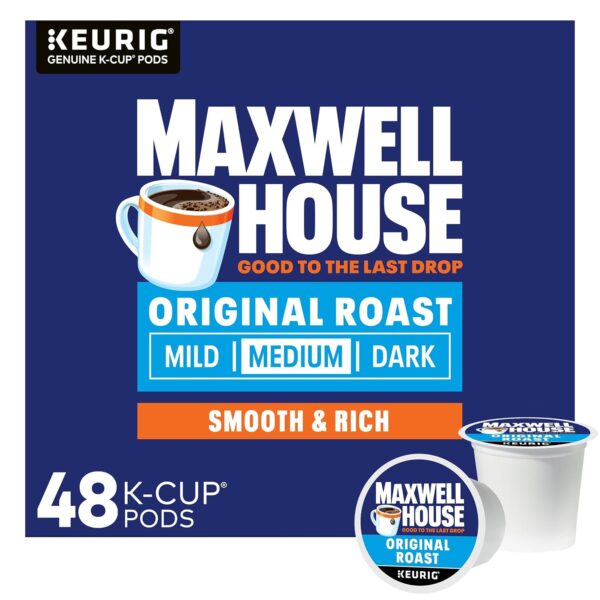 Maxwell House K-Cup Coffee Pods, 48 ct Box, Original Roast Medium Roast