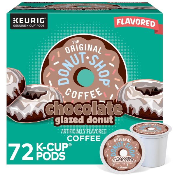 The Original Donut Shop Coffee Chocolate Glazed Donut Medium Roast Coffee, 72 Count