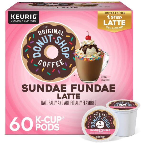 The Original Donut Shop Sundae Fundae One Step Latte, K-Cup Pods, 60 Count