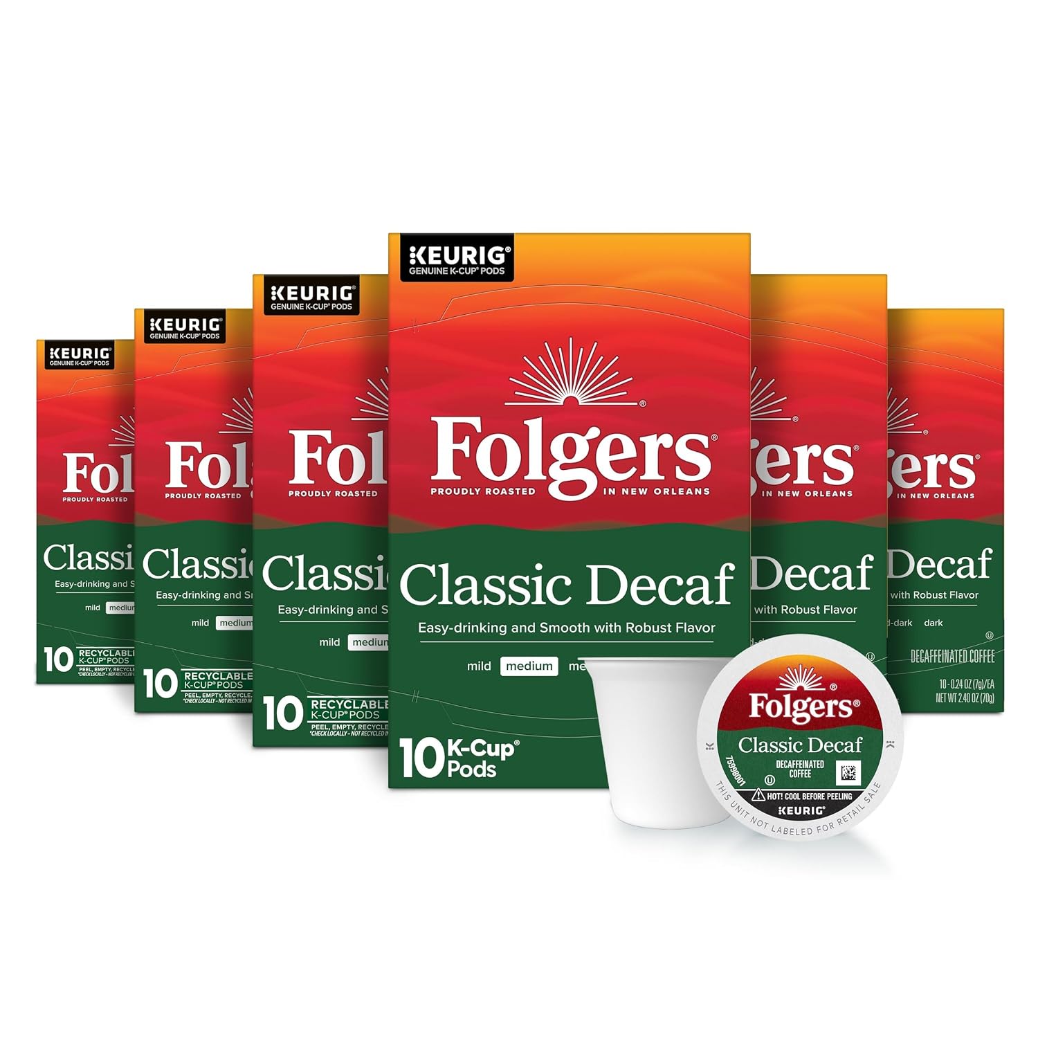 Wholesale Folgers Classic Decaf Medium Roast K-Cup Pods 60ct